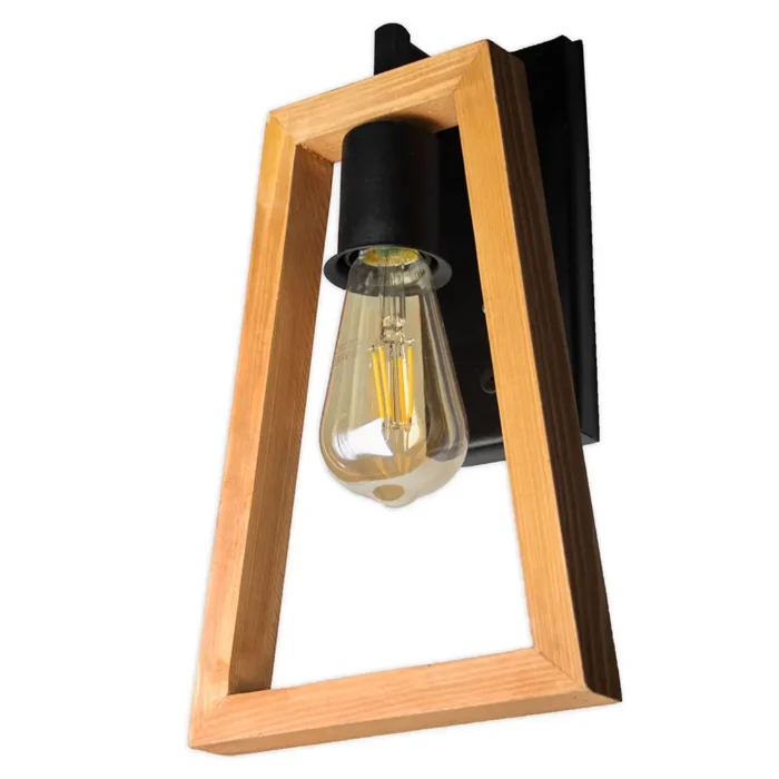 A2 چراغ دیواری چوب و فلز تک شعله مدل BAM 8011W