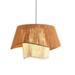 آویز نخ رافیا تک شعله مدل SP09-122 - لوستر مکرومه تک شعله مدل SP09-122