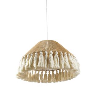 آویز نخ رافیا تک شعله مدل SP09-124 - لوستر مکرومه تک شعله مدل SP09-124