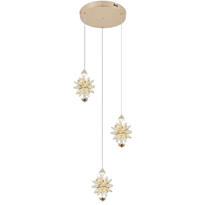 لوستر سه شعله LED کریستالی