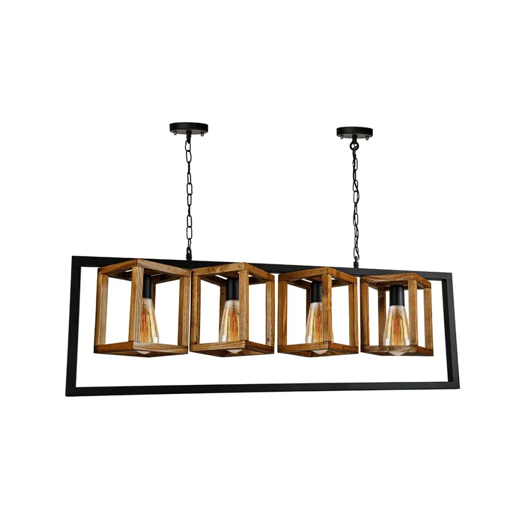 راهنمای نورپردازی با لوسترهای چوب و فلز